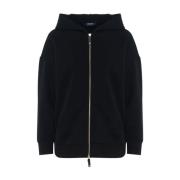 Sort Bomuld Dobbelt Sweatshirt