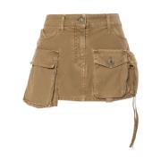 Skreddersyet Khaki Mini Nederdel