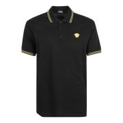 Sort Polo Piquet Stof Broderi