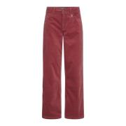 Corduroy Wide Leg Pants Garnet