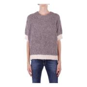 Beige Sweater med Broderede Detaljer