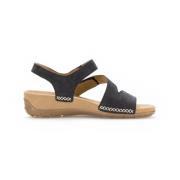 Blå Nubuck Dame Sandal - Letvægts