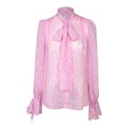 Pink Camo High Neck Blouse