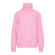 Pink Rollneck Pullover Sweater