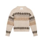 Mohair Pullover Arty Mønster Rund Hals