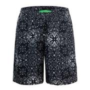 Sort Bomuld Elastisk Talje Shorts