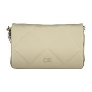 Beige Skuldertaske med Kontrastdetaljer