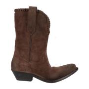 Suede Texan Style Round Toe Boots