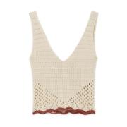 Mesh Strik Bomuld Top