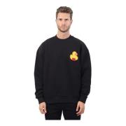 Sort Crewneck Sweater Ny Sæson Print