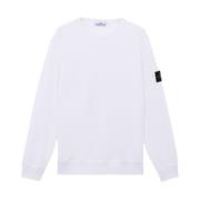 Ribbet Crewneck Børstet Bomuld Fleece Sweater