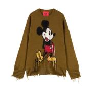 Grøn Uldblanding Mickey Intarsia Sweater