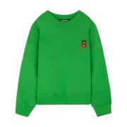 Grøn Crewneck Sweatshirt med Teddy Bogstaver