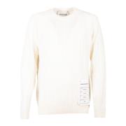 Krem Crew Neck Uld Cashmere Sweater