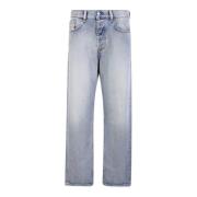 Stonewashed Straight Cut Jeans Lyseblå