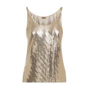 Guld Print Mesh Tank Top