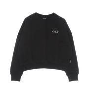 Sort Cropped Crewneck Sweatshirt med Logo