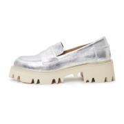 Chunky Platform Loafers - Silver