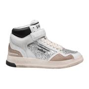 Glitter Læder Sneakers Grå/Sort