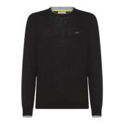 Sort Dobbelt Ribstrik Sweater