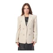 Creme Strik Blazer Jakke