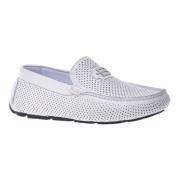 Loafer in white perforated calfskin