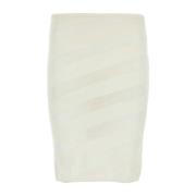 Elegant Ivory Viscose Blend Skirt