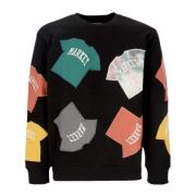 Sort Crewneck Sweatshirt med Patch