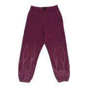 Flames Fleece Tracksuit Bukser Grape Wine