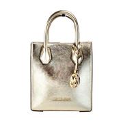 Metallic North South Shopper Crossbody Taske