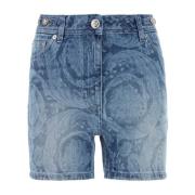 Stilfulde trykte denim shorts