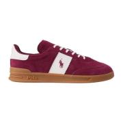 Sporty Burgundy Suede Herre Sneakers