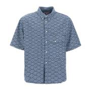 Seigaiha Print Denim Skjorte