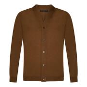 Brun Merinould V-Hals Cardigan