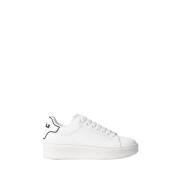 Hvide Læder Sneakers Moderne Stil