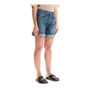 Højtaljede Baggy Denim Shorts