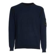 Blå Strik Crewneck AW24