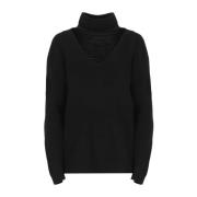 Sort Uld Højhalset Sweater