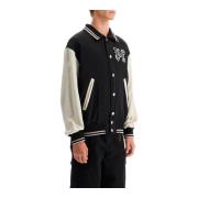 Satin Varsity Jakke med Gotisk Logo