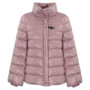 Quiltet Pink Puffer Jakke