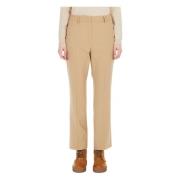 Beige Straight Leg Trousers