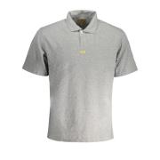 Grå Polo T-shirt med korte ærmer og broderet logo