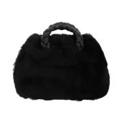 Sort Shearling Skuldertaske