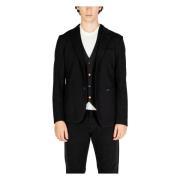 Sort Button-Up Blazer Efterår/Vinter Stil