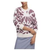 Print Strik Rund Hals Sweater