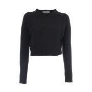 Uld og Cashmere Sweater med Perledetaljer