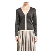 Metallic Strik V-Hals Cardigan