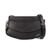 Sort Crossbody Flap Taske med Metallic