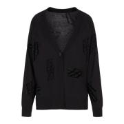 Ribstrikket Cardigan Sweater