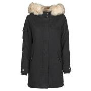 Pels Canvas Parka i Sort